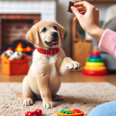 عکس آموزش مقدماتی سگ خانگی در منزل